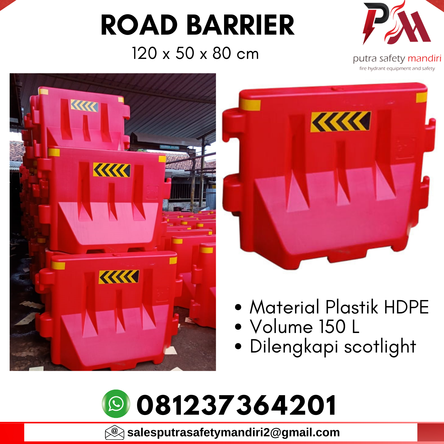 ROAD BARRIER BARIKADE SAFETY PAGAR PEMBATAS JALAN