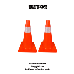 RUBBER TRAFFIC CONE KERUCUT MARKA JALAN 45 CM