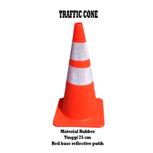 RUBBER TRAFFIC CONE KERUCUT MARKA JALAN RED BASE