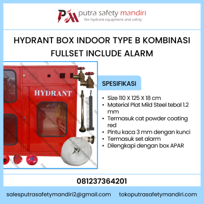 HYDRANT BOX KOMBINASI TIPE B KACA LENGKAP FULLSET